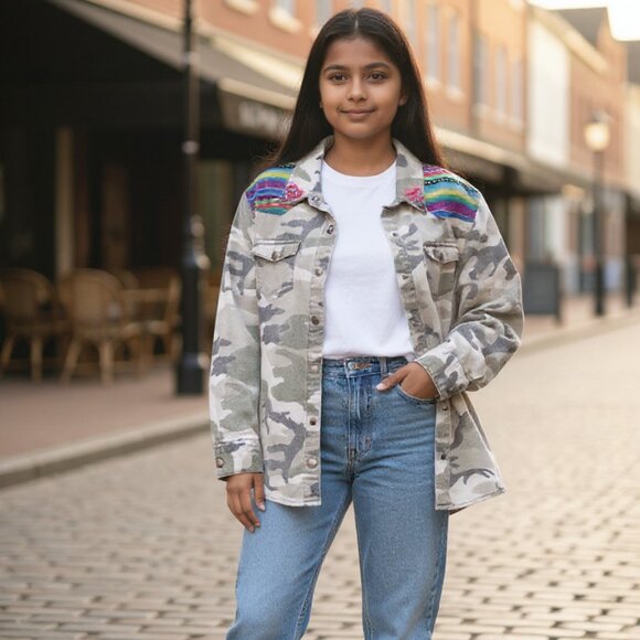 Disney D-Signed Girls Camo Shacket Size L - Picture 1 of 8